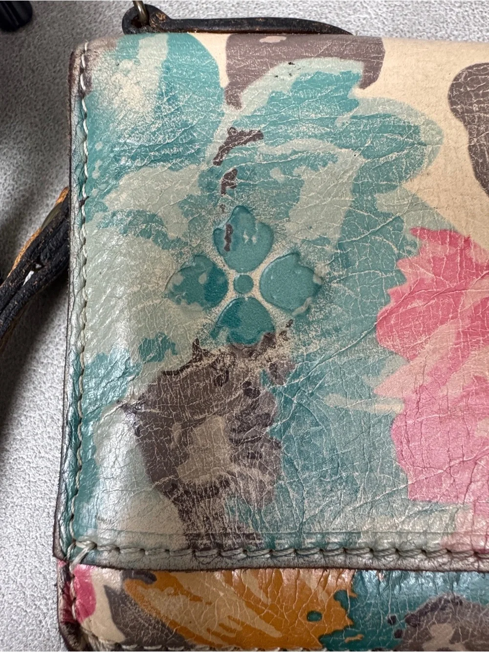 Patricia Nash Floral Wristlet Wallet - Pink, Teal & Brown